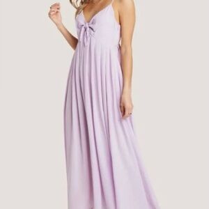 Willow Lavender Maxi Dress with Bow Accent